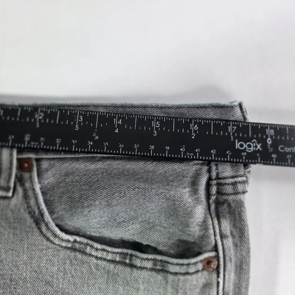 Levis 501 Original Fit Grey Button Fly Straight Leg Denim Jeans Mens 34x31